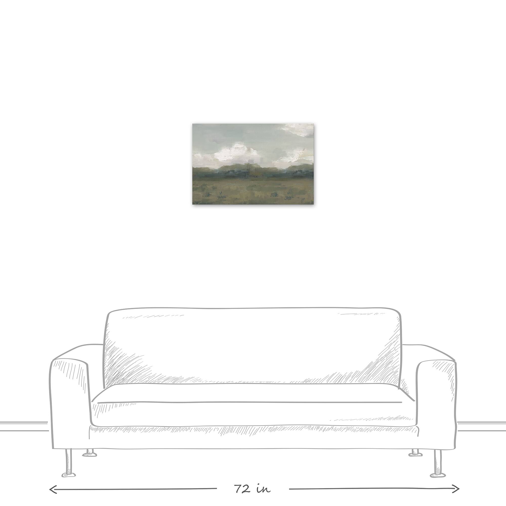 Moody Green Landscape Canvas Wall Art